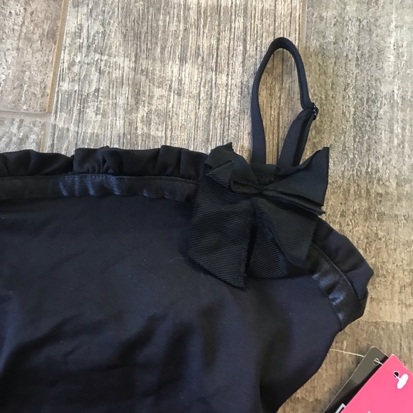 Gaynor Minden Petite Ruffle Leotard Black - Picture 2 of 7